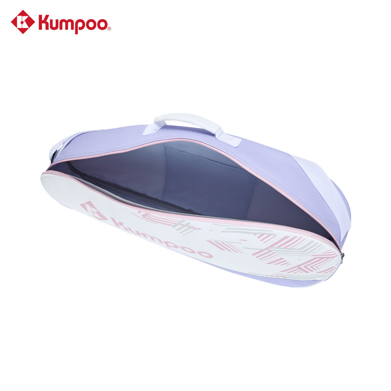 Kumpoo KB-631 badminton bag with multiple compartments and adjustable straps, designed for carrying badminton rackets and gear.
