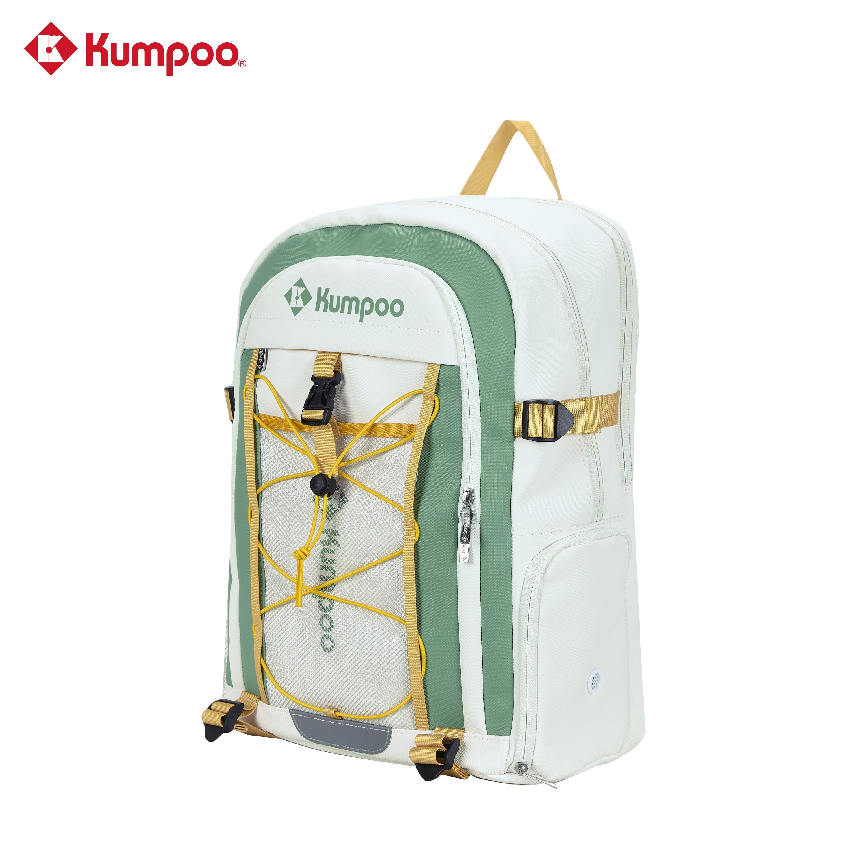 Kumpoo KB-624 badminton backpack with multiple compartments and adjustable straps, designed for carrying racquets and accessories.