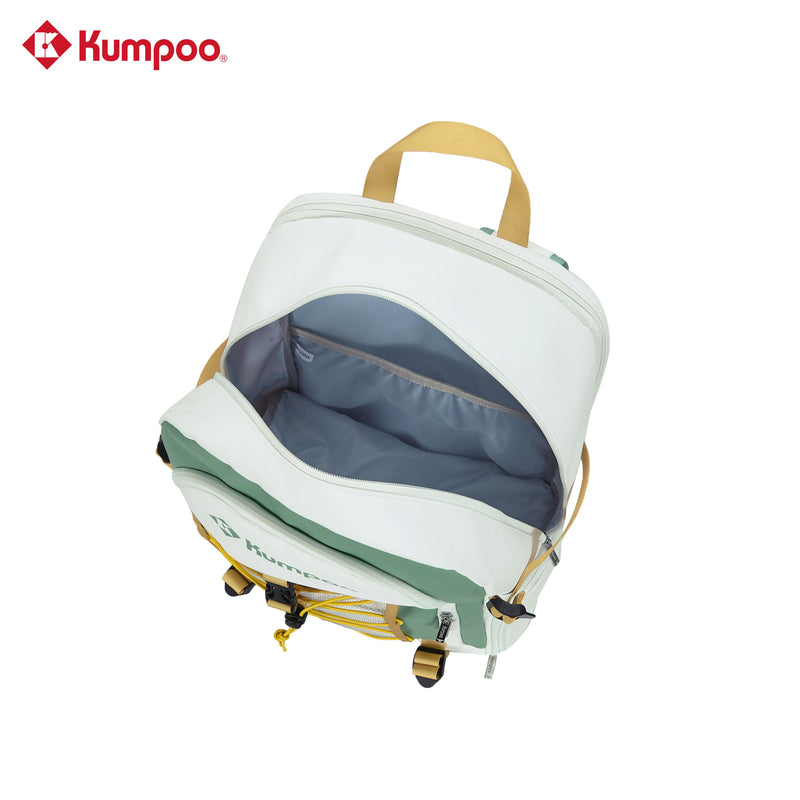 Kumpoo KB-624 badminton backpack in black with multiple compartments and adjustable straps, designed for sports gear storage.