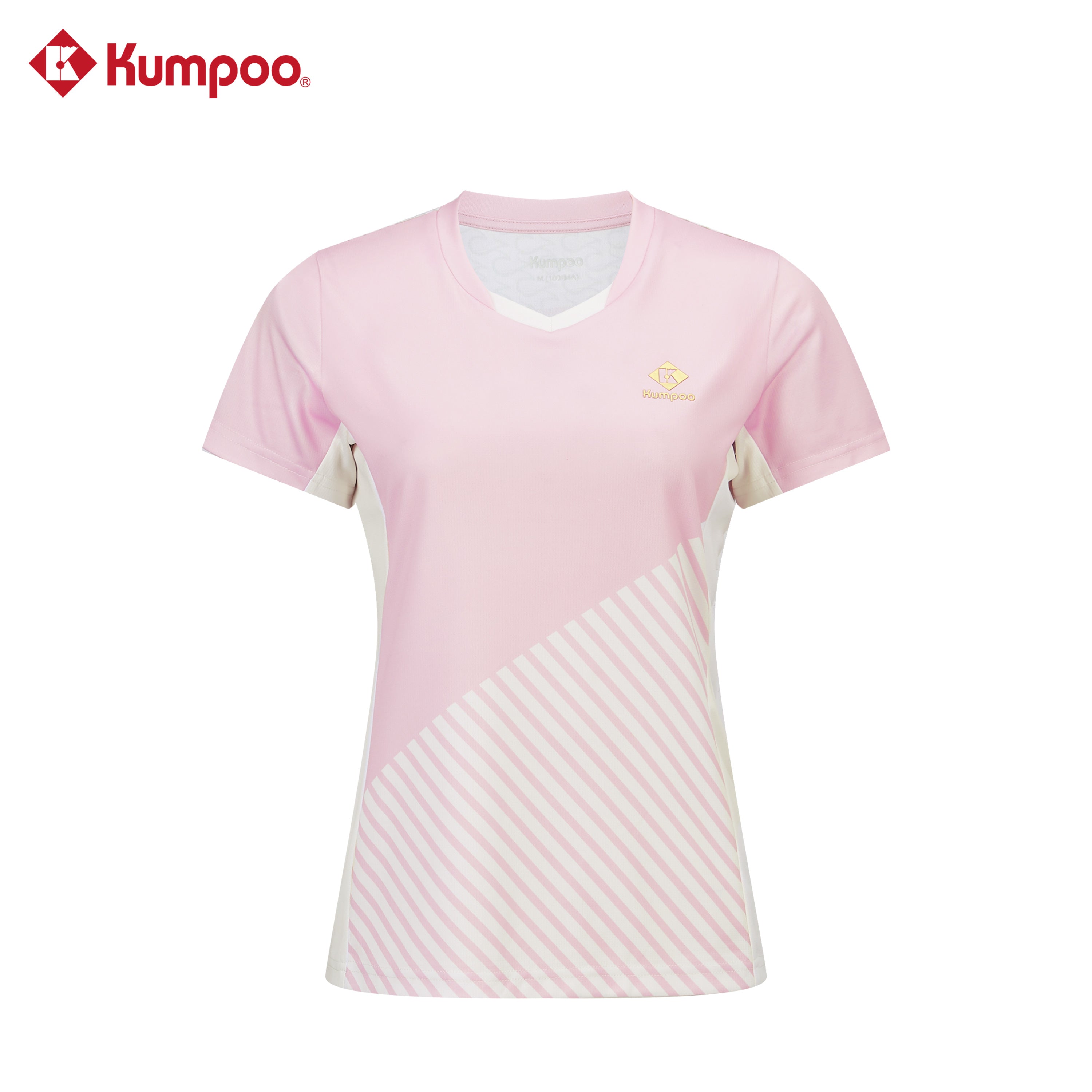 Kumpoo K261W-1532.25th women's T-shirt in soft fabric, featuring a classic crew neck and short sleeves, displayed on a hanger.
