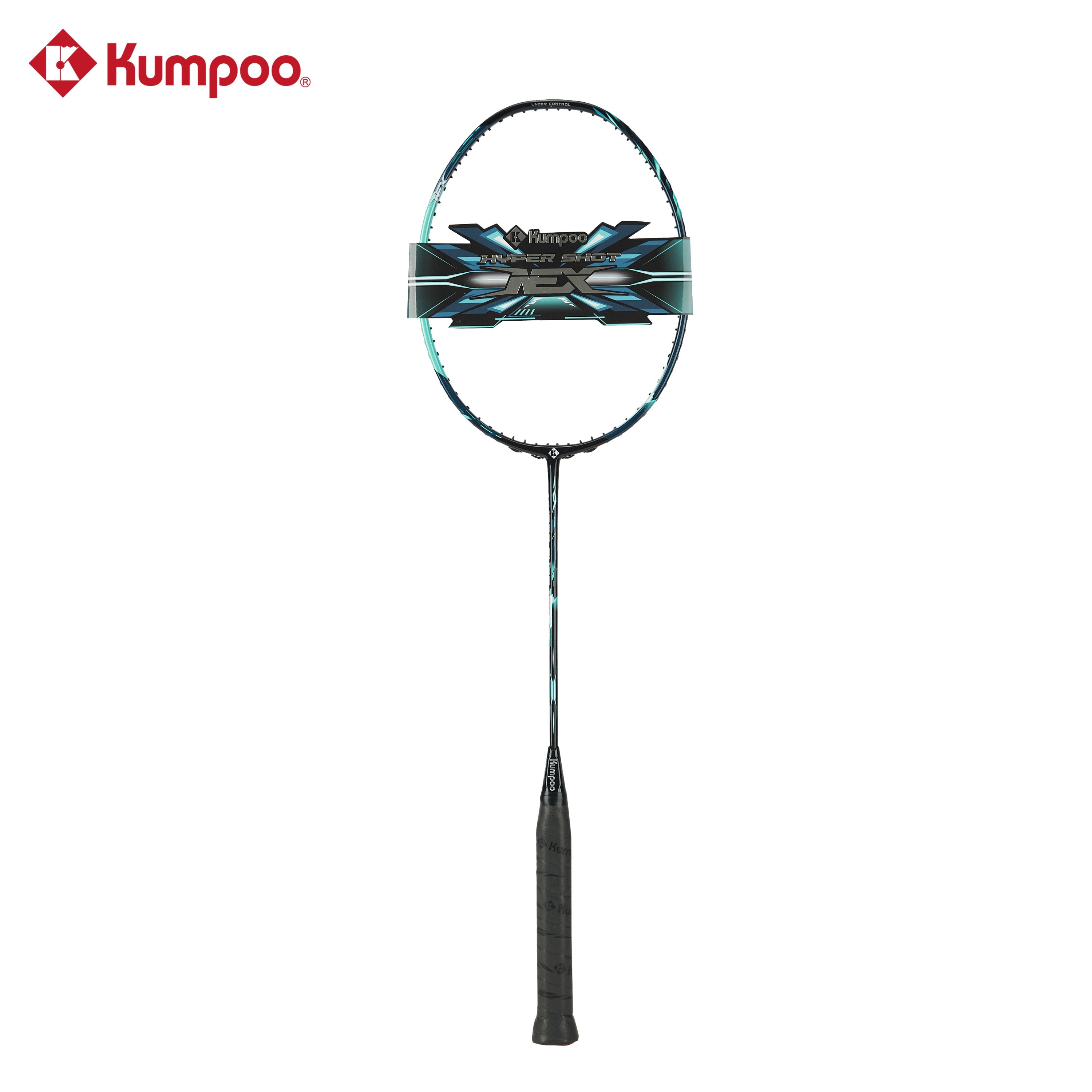 Kumpoo Hyper Shot Nex unstrung badminton racket with lightweight frame and ergonomic grip, designed for high performance.