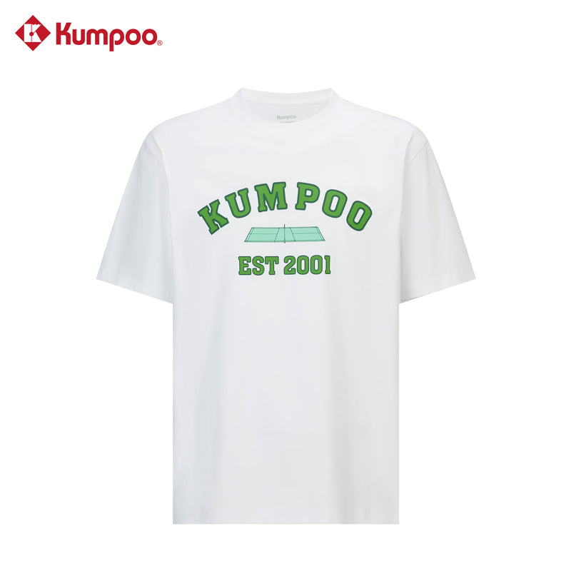 Kumpoo K261M-1240 men's T-shirt in black with round neckline and short sleeves, displayed on a hanger.