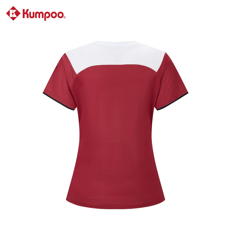 Kumpoo K261W-1149 women's T-shirt in a casual fit, with short sleeves and a round neckline, displayed on a hanger.