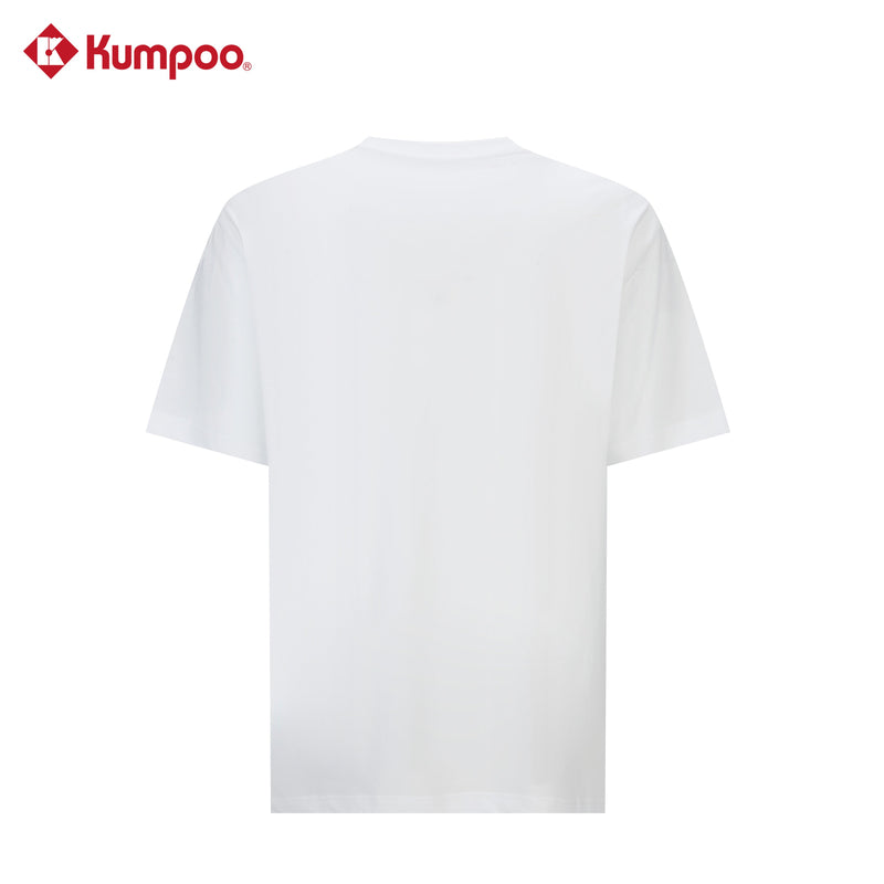 Kumpoo K261M-1173 men's T-shirt in black, showing a close-up view of the casual short-sleeve top with a round neckline.
