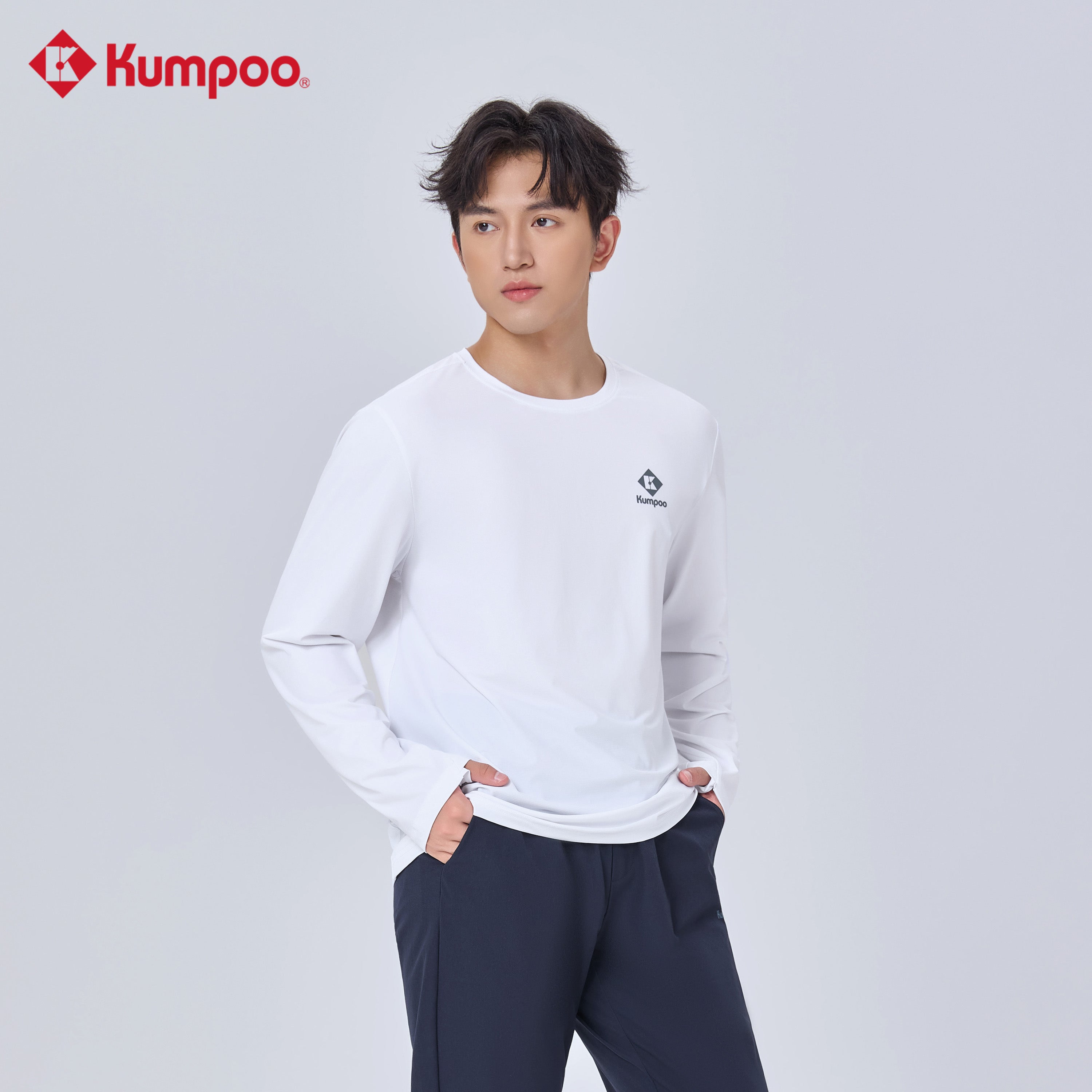Kumpoo K261M-3170 men's T-shirt in a casual style, showing the front view with a round neckline and short sleeves.