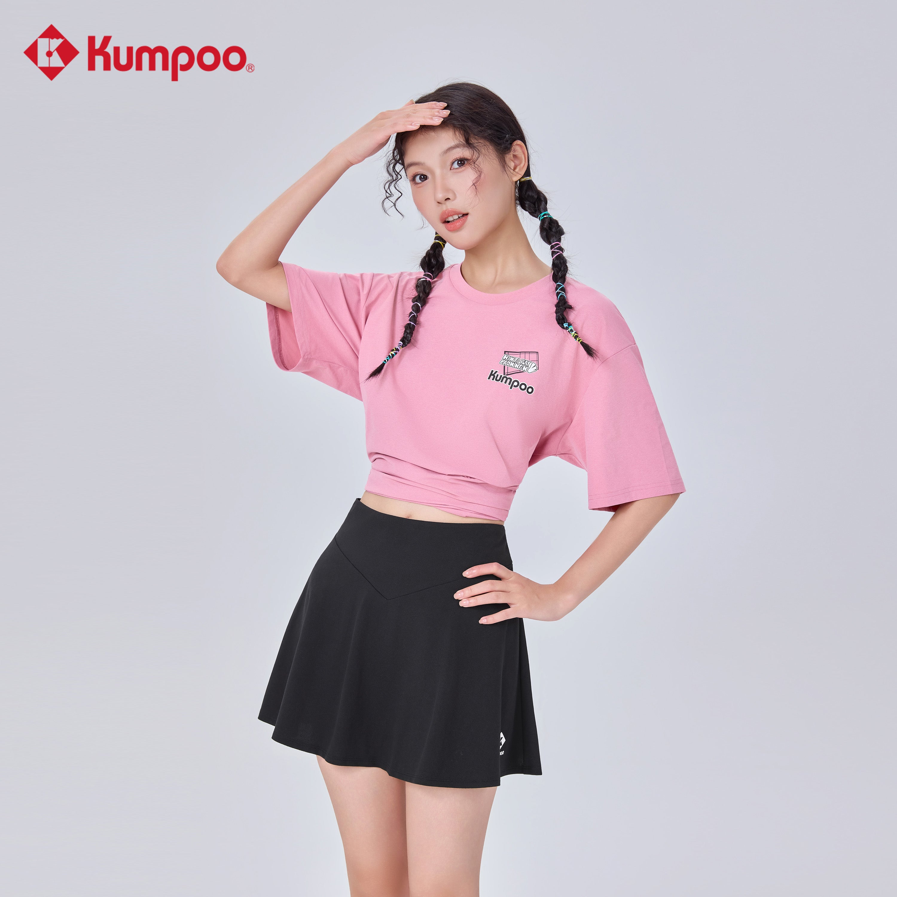 Kumpoo K261W-7182 women's skirt in a stylish design, made from comfortable fabric, perfect for casual or office wear.