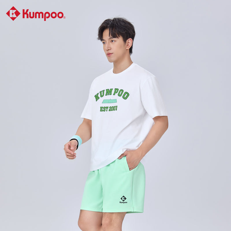 Kumpoo K261M-1240 men's T-shirt, casual tops in gray with short sleeves and round neckline, laid flat on a neutral background.