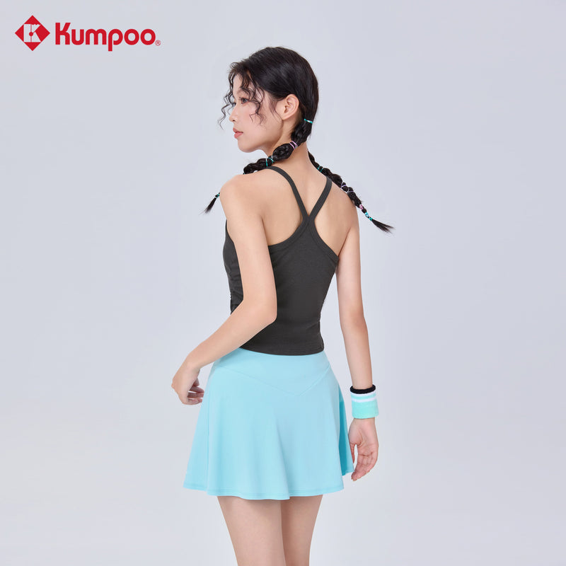 Kumpoo K261W-4122 women's T-shirt in soft fabric, light blue color, casual fit, with short sleeves and simple design.