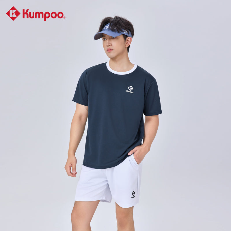 Kumpoo K261U-1224 unisex T-shirt, casual tops and T-shirts, gray color with a simple crew neck design.