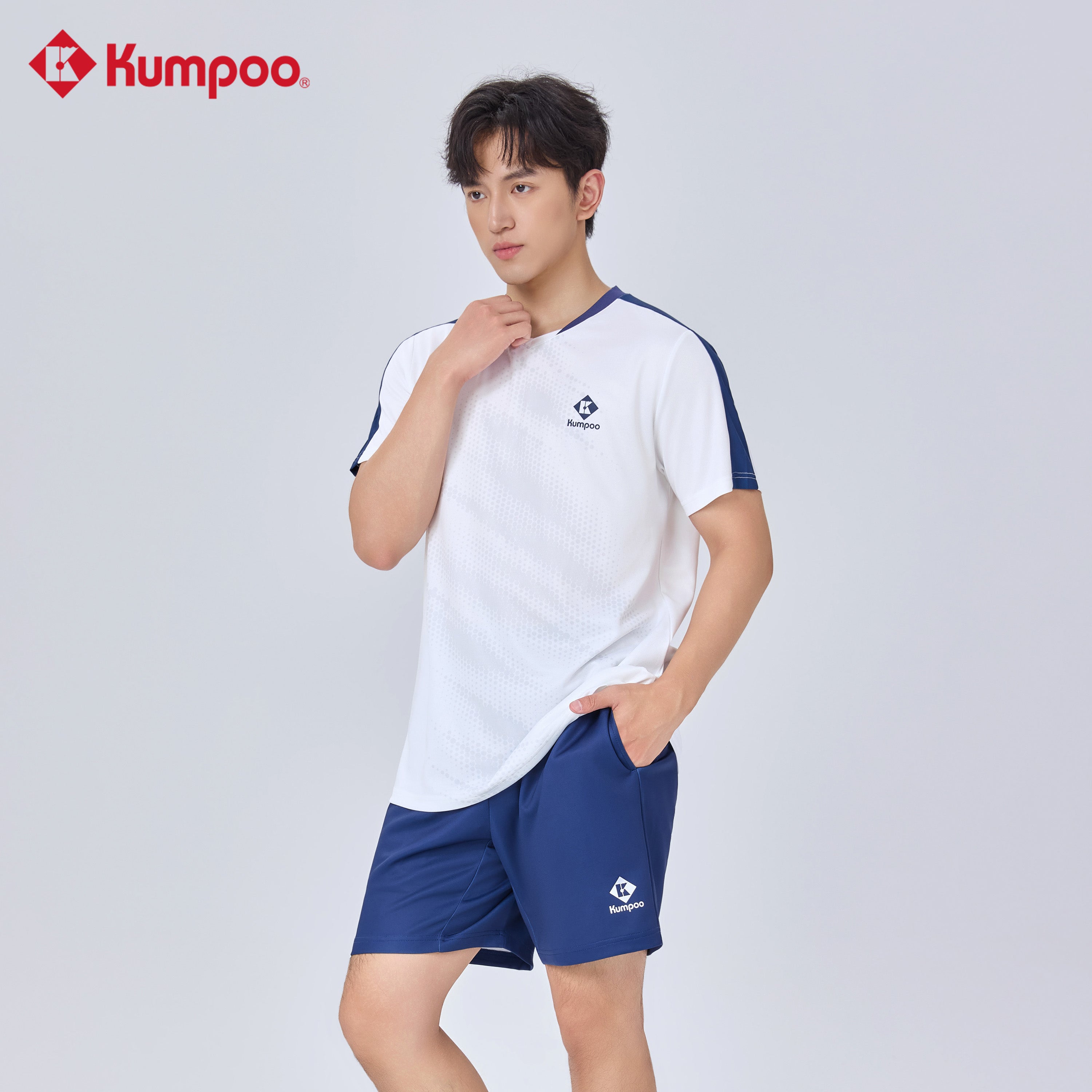 Kumpoo K261M-1150 men's T-shirt in black, showing front view with crew neck and short sleeves, casual top for everyday wear.