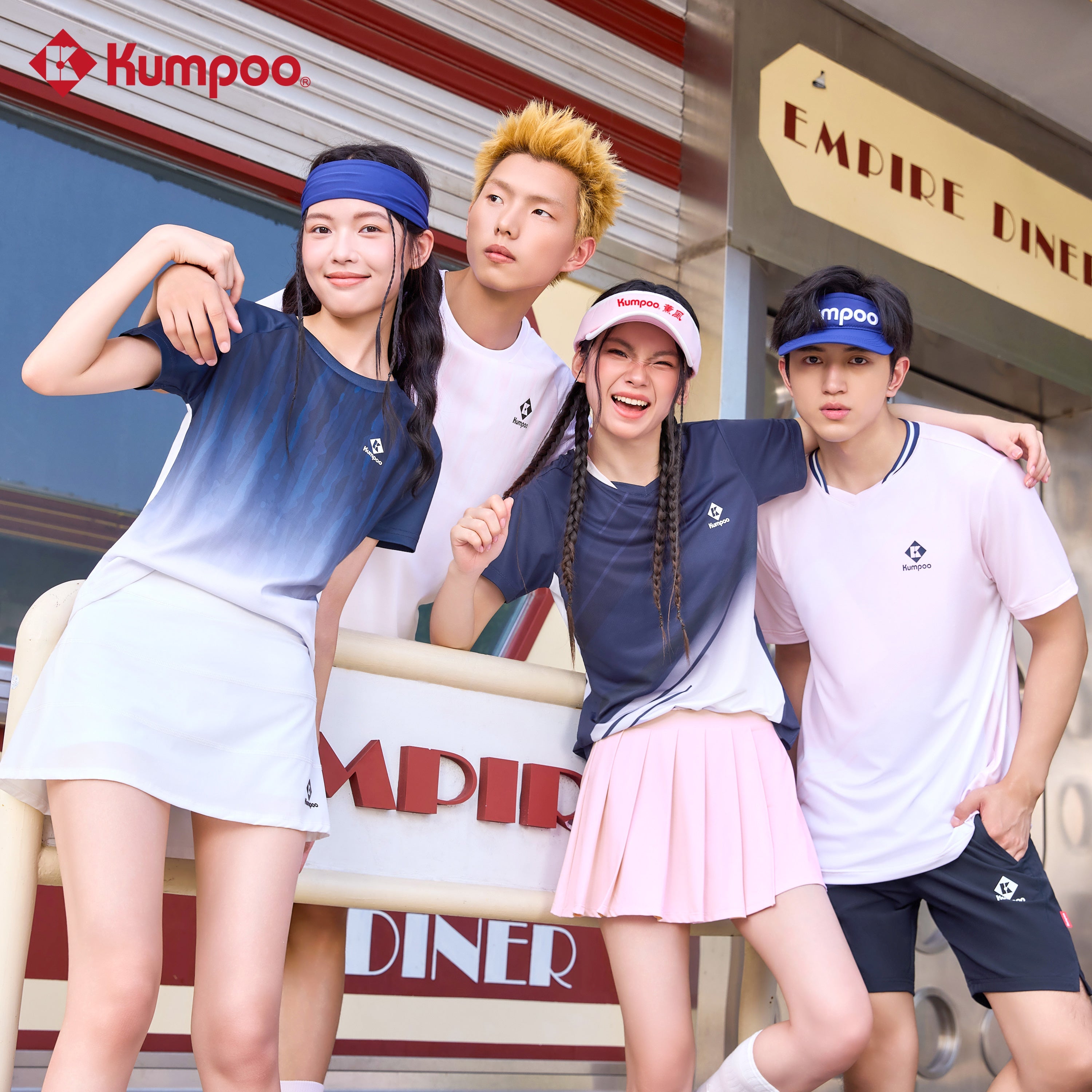 Kumpoo K261W-1567 women's T-shirt, casual tops with short sleeves and round neckline, in a solid color, front view.
