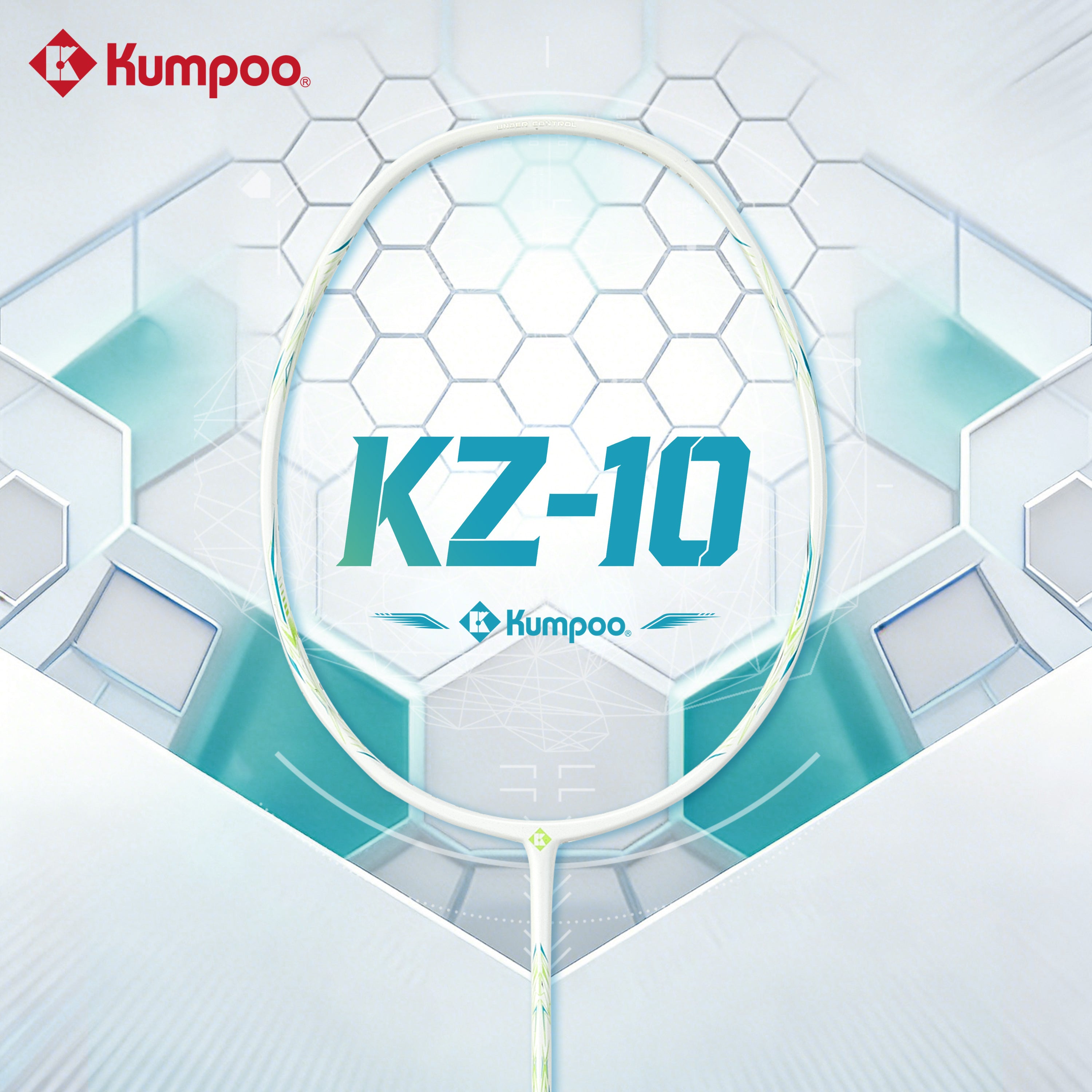 Kumpoo KZ-10 (4U5) unstrung badminton racket with lightweight frame and ergonomic grip, designed for performance and control