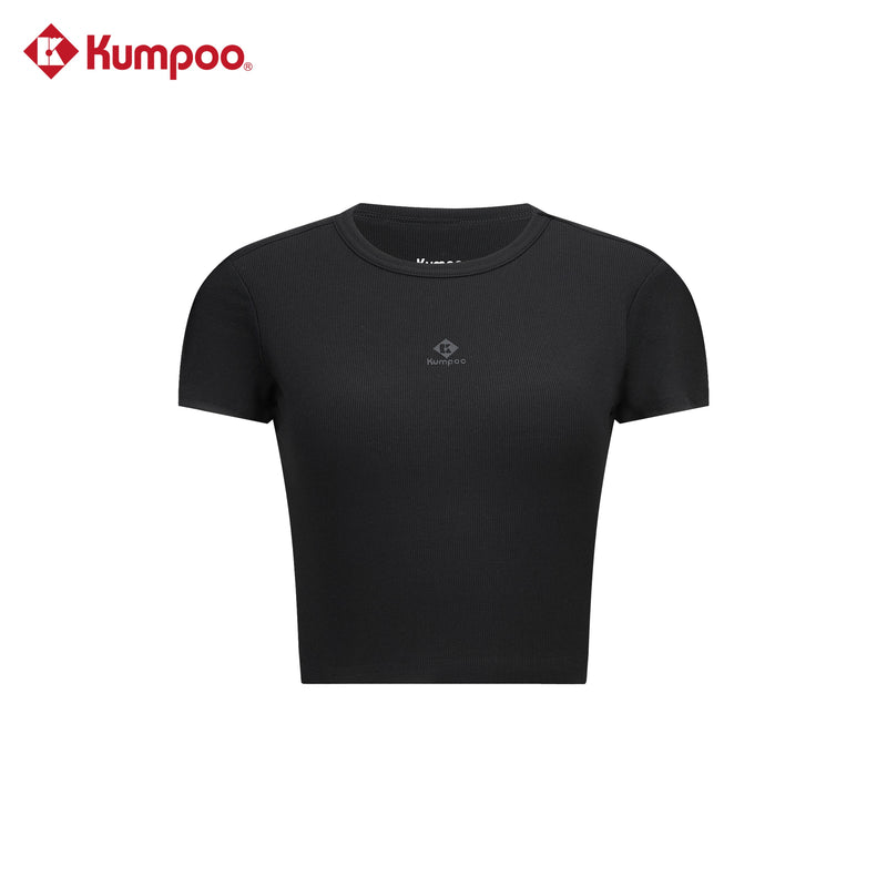 Kumpoo K261W-1140 women's T-shirt, casual tops and T-shirts, front view, soft fabric, white color, worn casually.