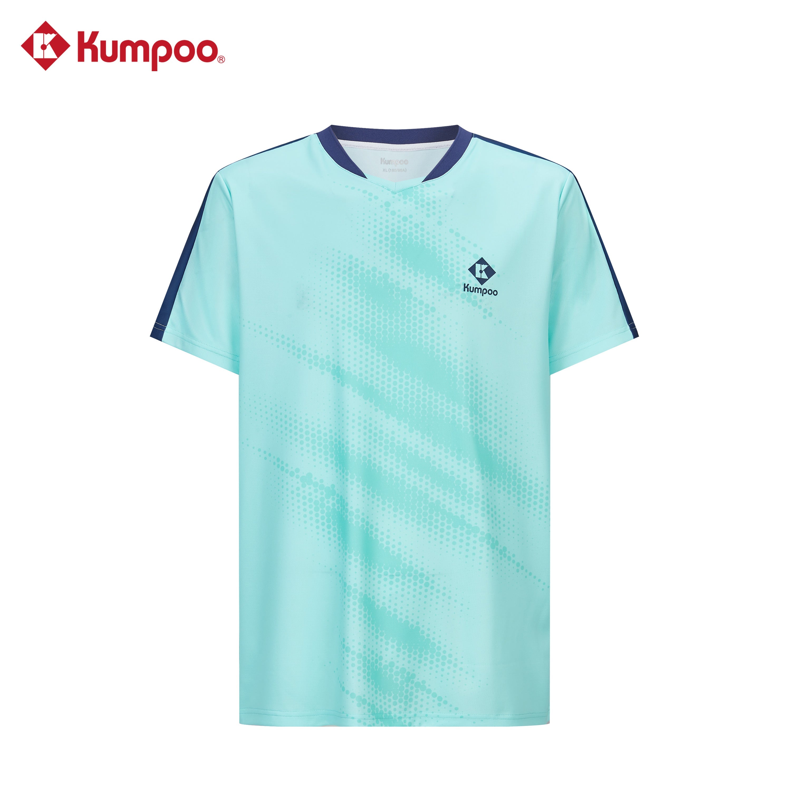 Kumpoo men's T-shirt in black, casual short-sleeve top with round neck, made from comfortable fabric.