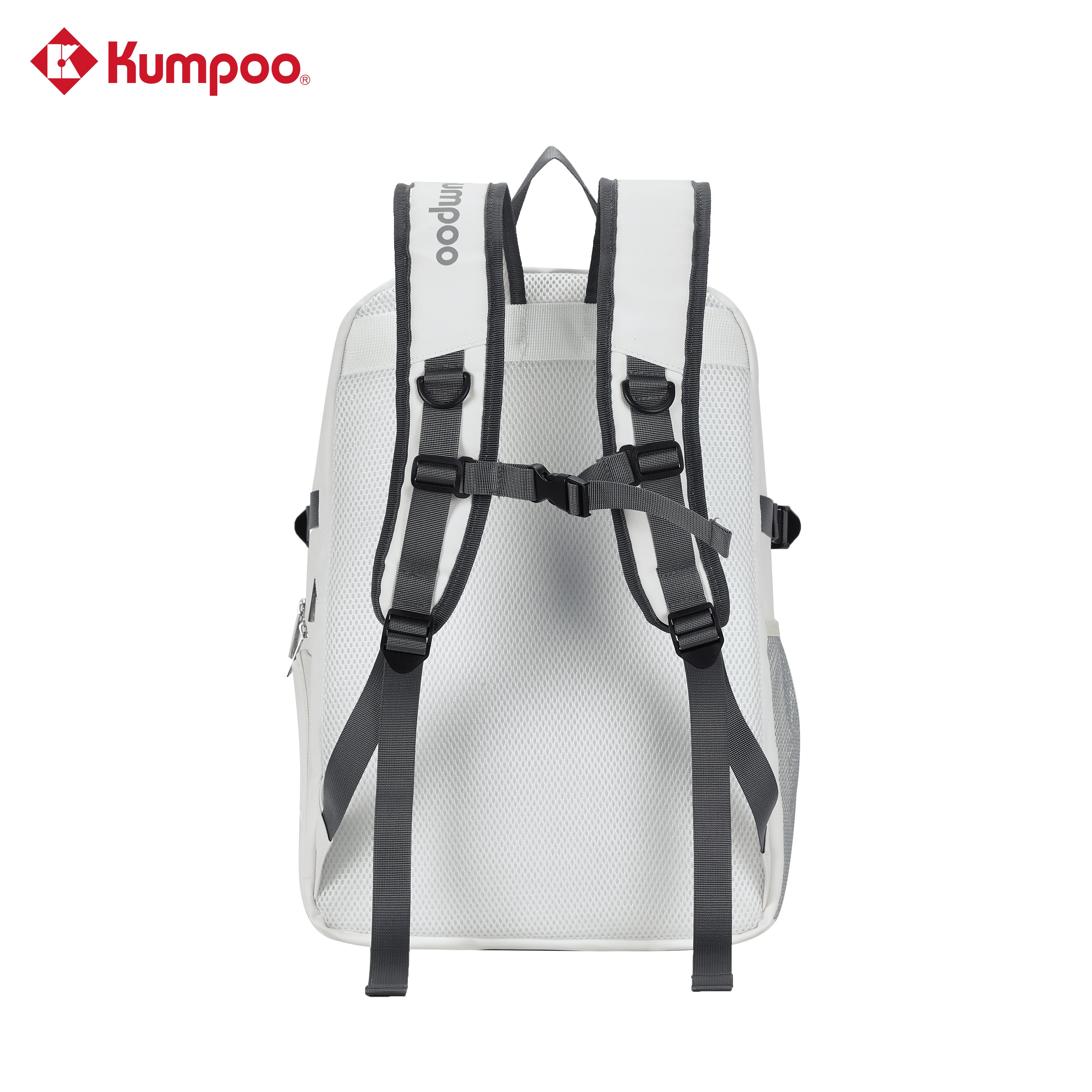 Kumpoo KB-624 badminton backpack with multiple compartments, padded straps, and sleek black design for sports gear storage.