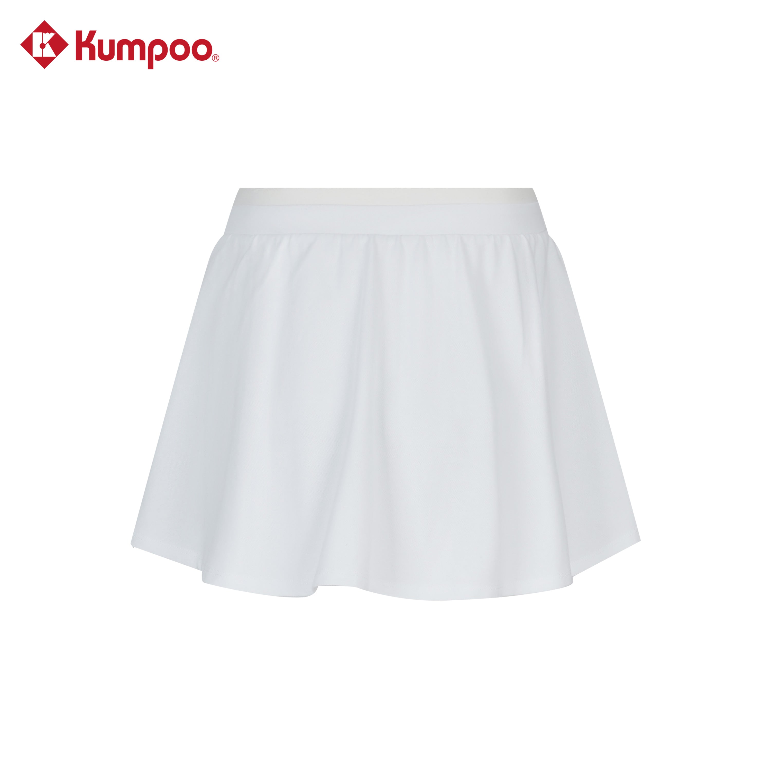 Kumpoo K261W-7181 women's skirt in a stylish design, shown hanging with a smooth fabric texture and a modern silhouette.