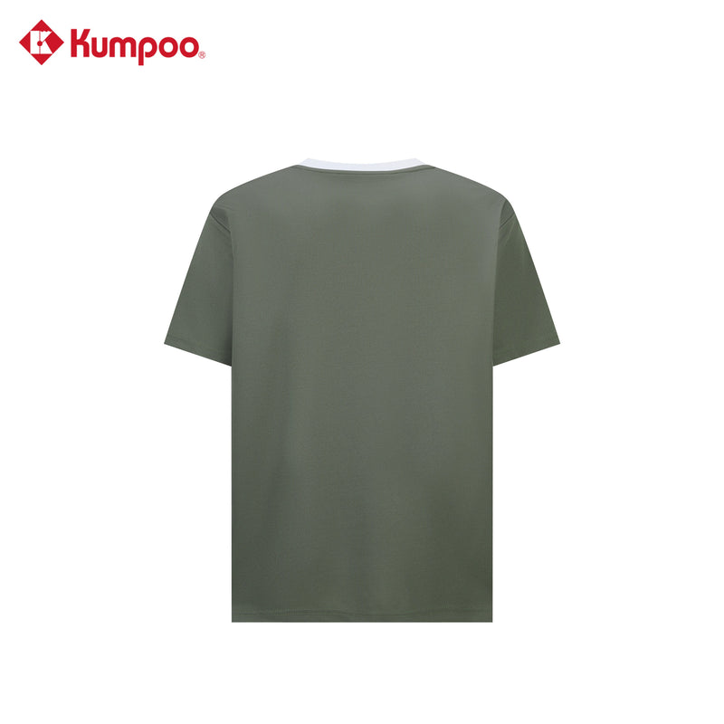 Kumpoo K261U-1224 unisex T-shirt in black, casual top with short sleeves and round neckline, displayed flat on white background.