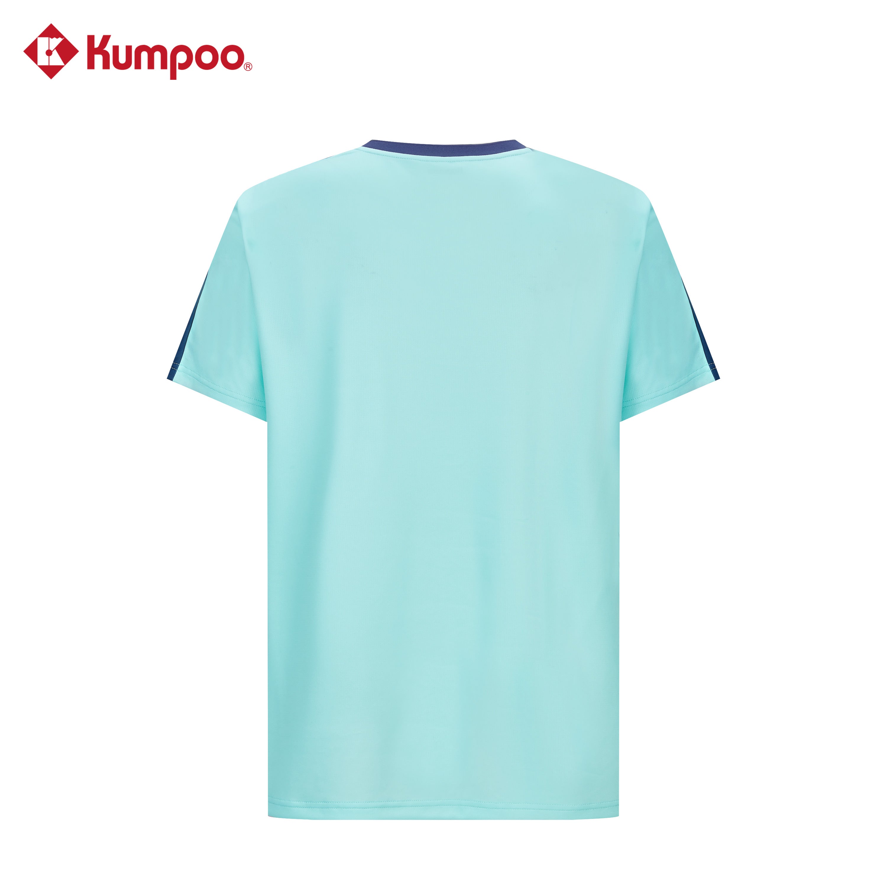 Kumpoo K261M-1150 men's T-shirt in black, casual short-sleeve top with round neckline, displayed on a hanger.