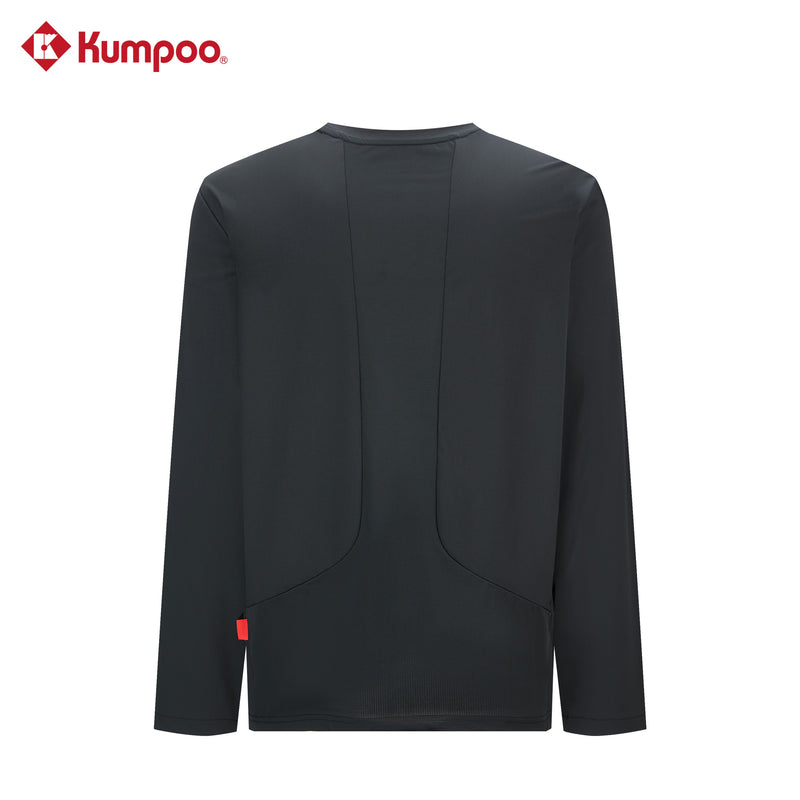 Kumpoo K261M-3170 men's T-shirt in black, featuring a crew neck and short sleeves, made from comfortable, breathable fabric.