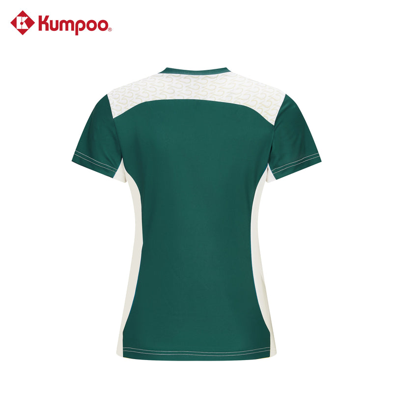 Kumpoo K261W-1532.25th women's T-shirt in soft fabric, featuring a classic crew neck and short sleeves, displayed on a hanger.