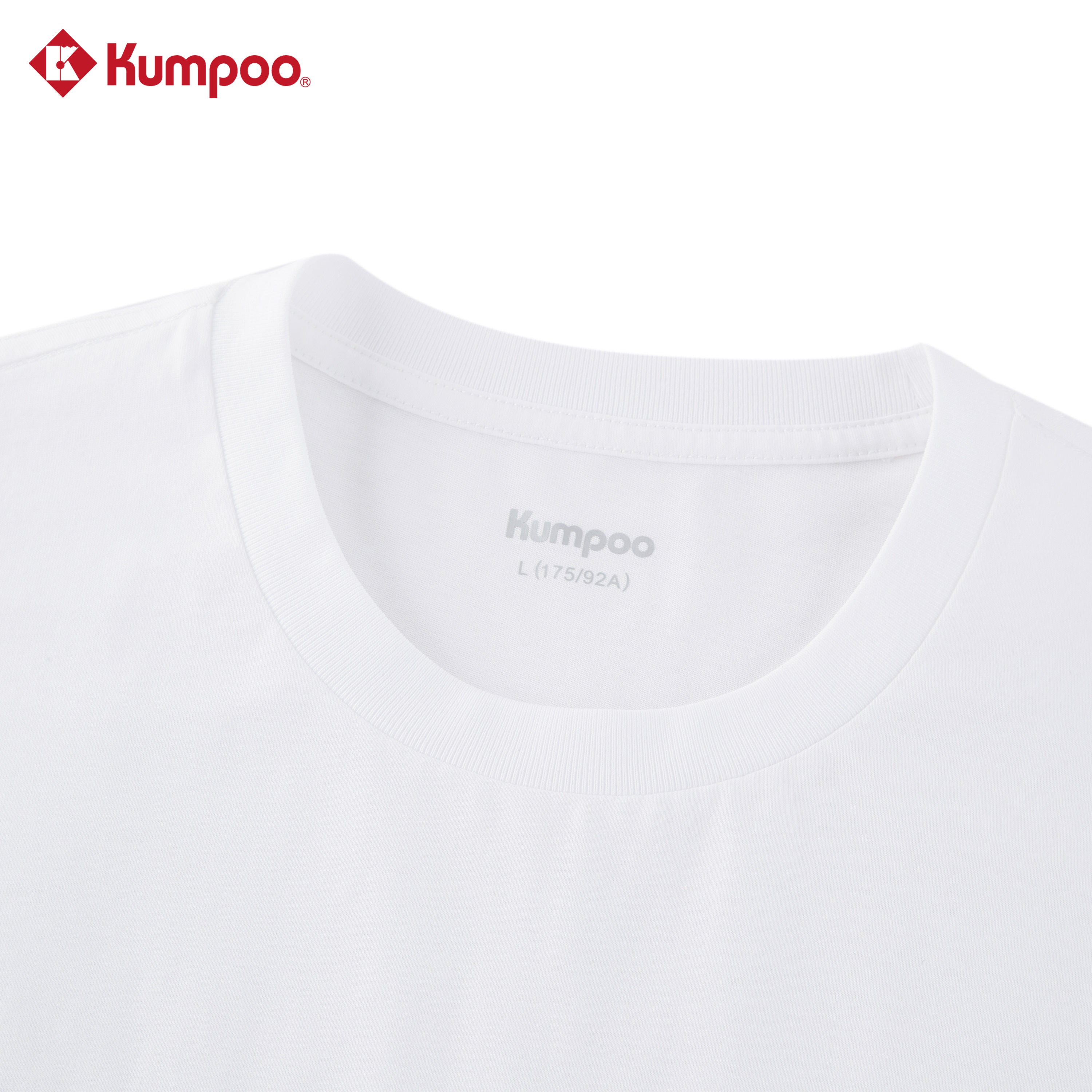 Kumpoo K261M-1173 men's T-shirt in black, featuring a crew neck and short sleeves on a plain background.