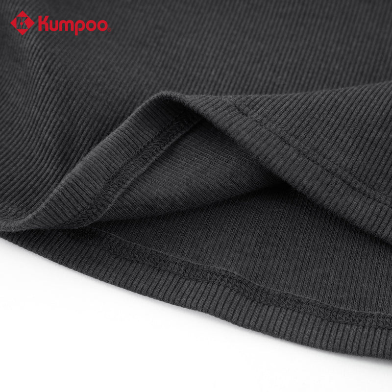 Kumpoo K261W-4122 women's T-shirt in black, featuring a relaxed fit and short sleeves, perfect for casual wear.