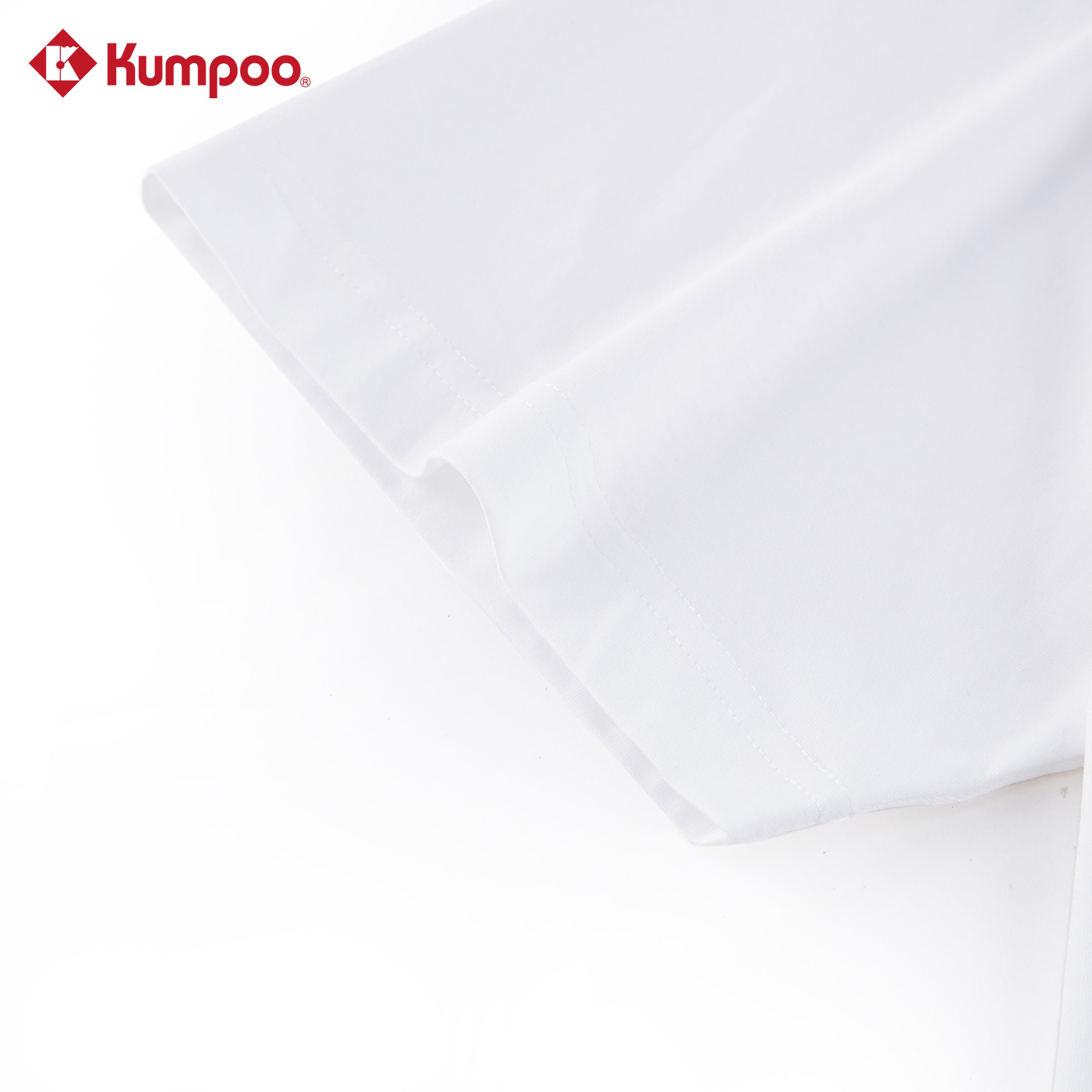 Kumpoo K261M-1173 men's T-shirt in black, featuring a crew neck and short sleeves, displayed on a hanger.