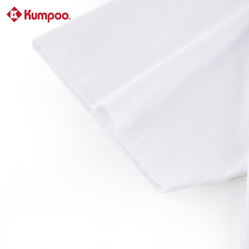 Kumpoo K261M-1173 men's T-shirt in black, featuring a crew neck and short sleeves, displayed on a hanger.