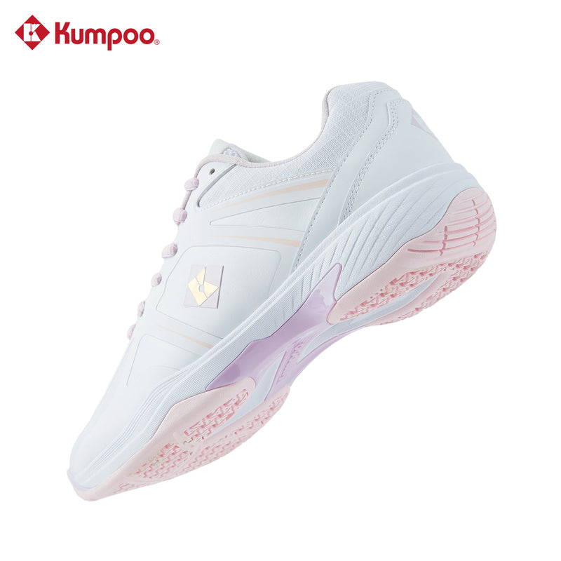 Kumpoo KH-G805 Lite Pro badminton shoes in black and white, featuring lightweight design and breathable mesh for athletic performance.