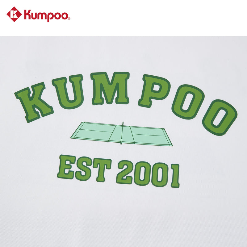 Kumpoo K261M-1240 men's T-shirt in black, showing a close-up of the front design and fabric texture.
