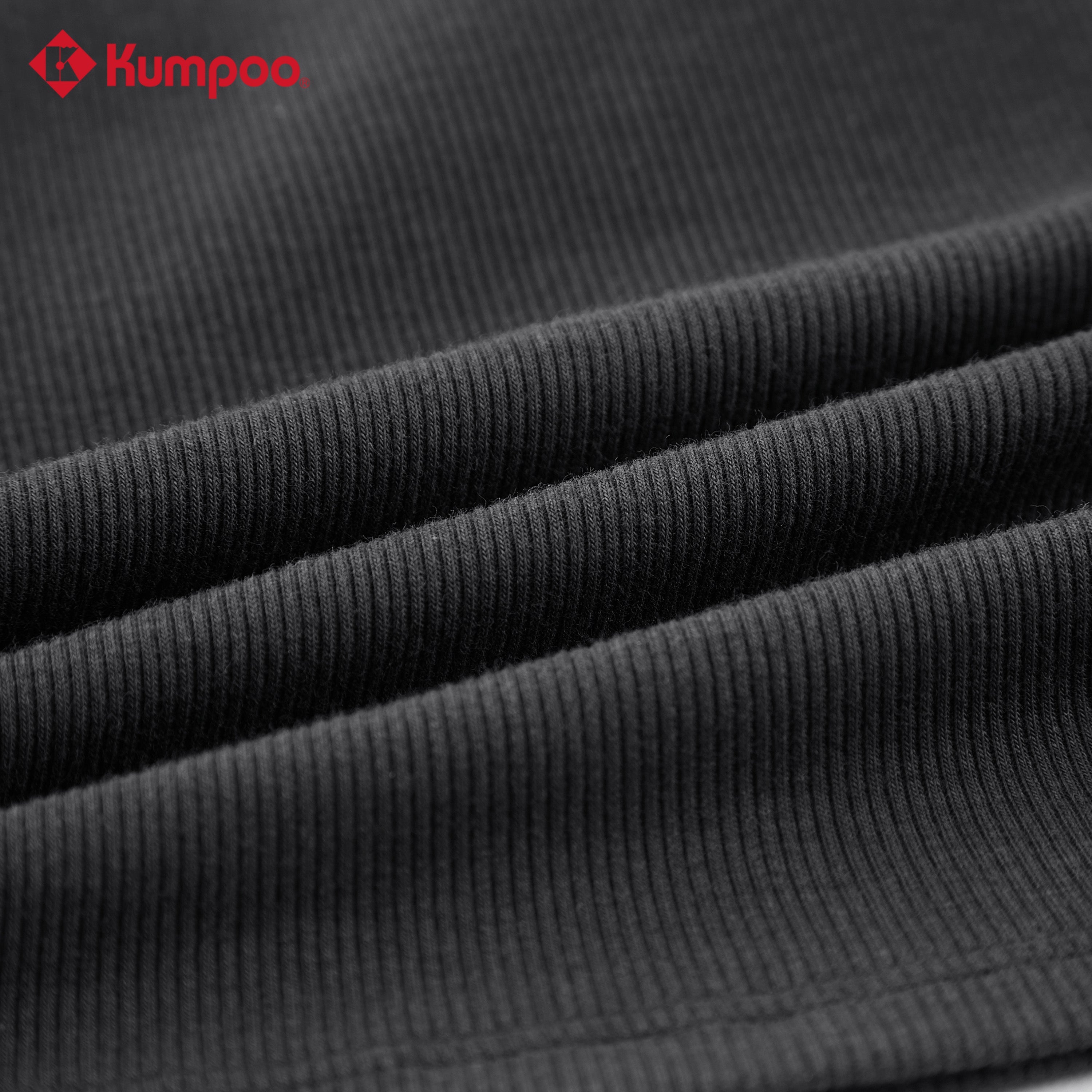 Kumpoo K261W-4122 women's T-shirt in black, casual short-sleeve top with round neckline, displayed on a plain background.