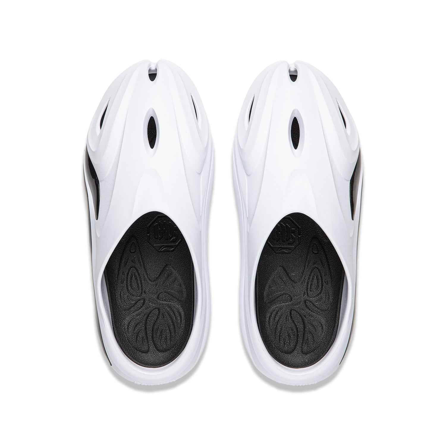 LI-NING BADFIVE DOOM CROC "White & Black” Slides