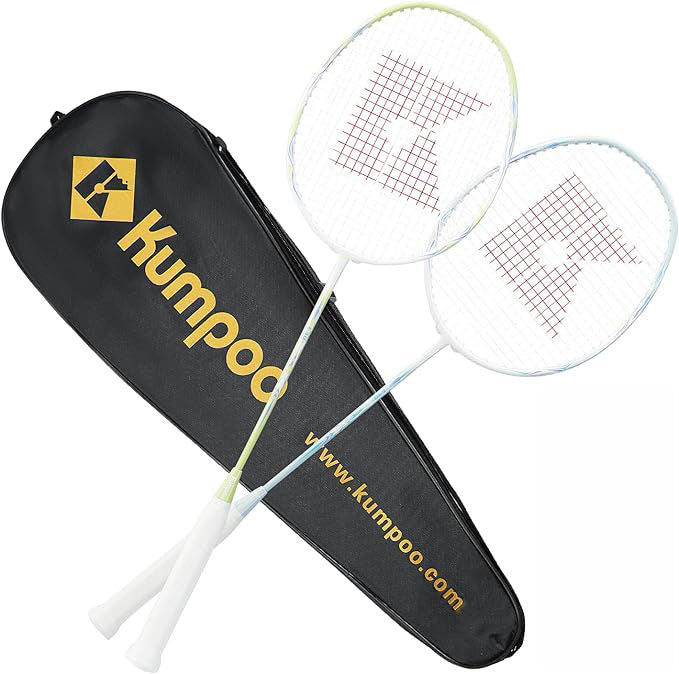 KUMPOO E30 (LX+) Beginner Pre-Strung Badminton Racket Set (2 Rackets)