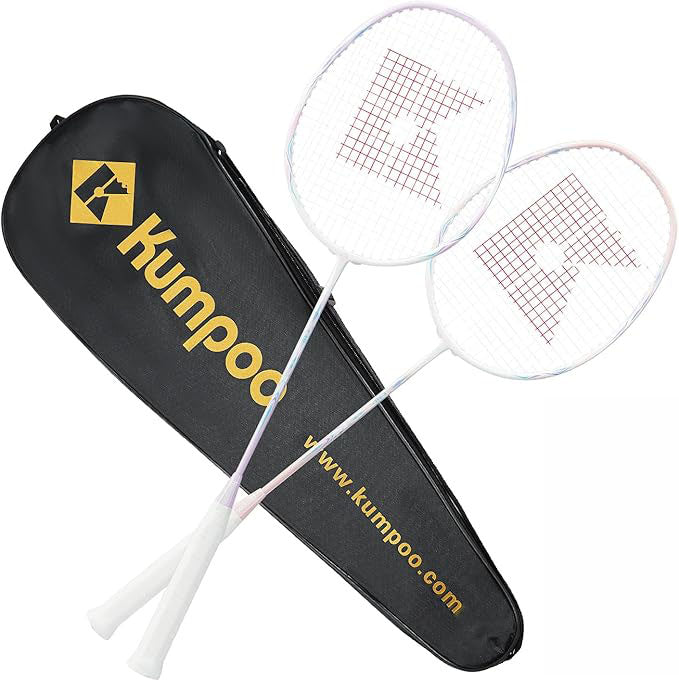 KUMPOO E30 (LX+) Beginner Pre-Strung Badminton Racket Set (2 Rackets)