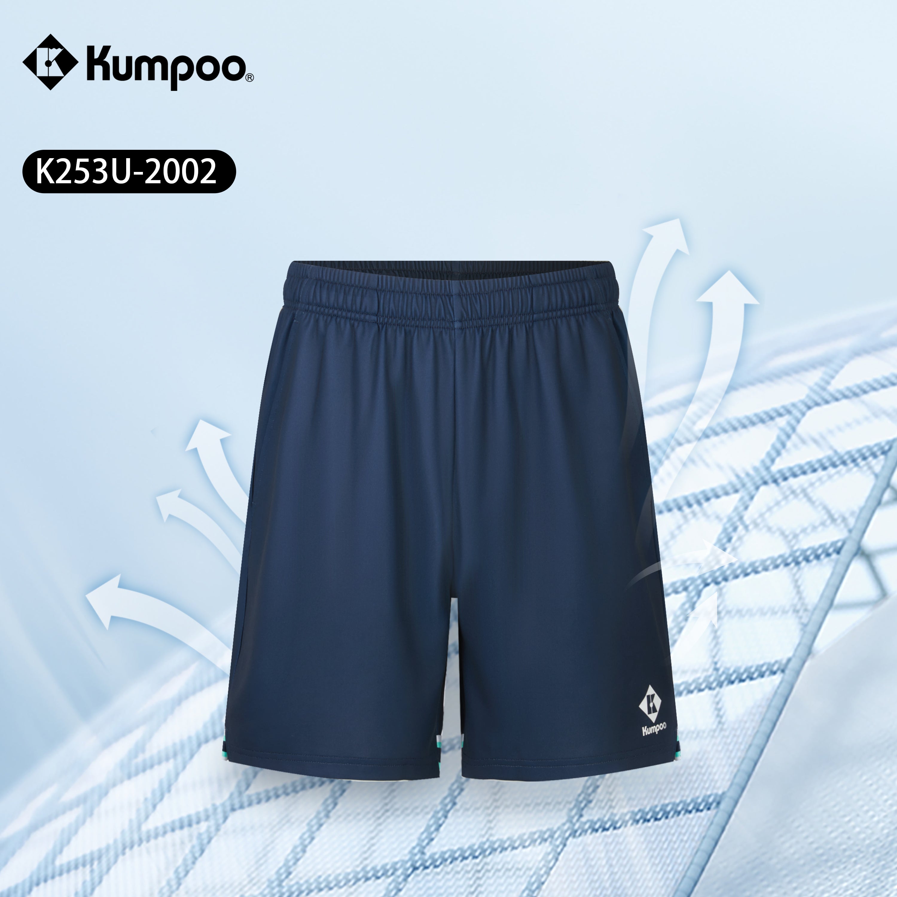 KUMPOO K253U-2002 Unisex Performance Sports Shorts for Badminton, Pickleball, Tennis & Casual Wear