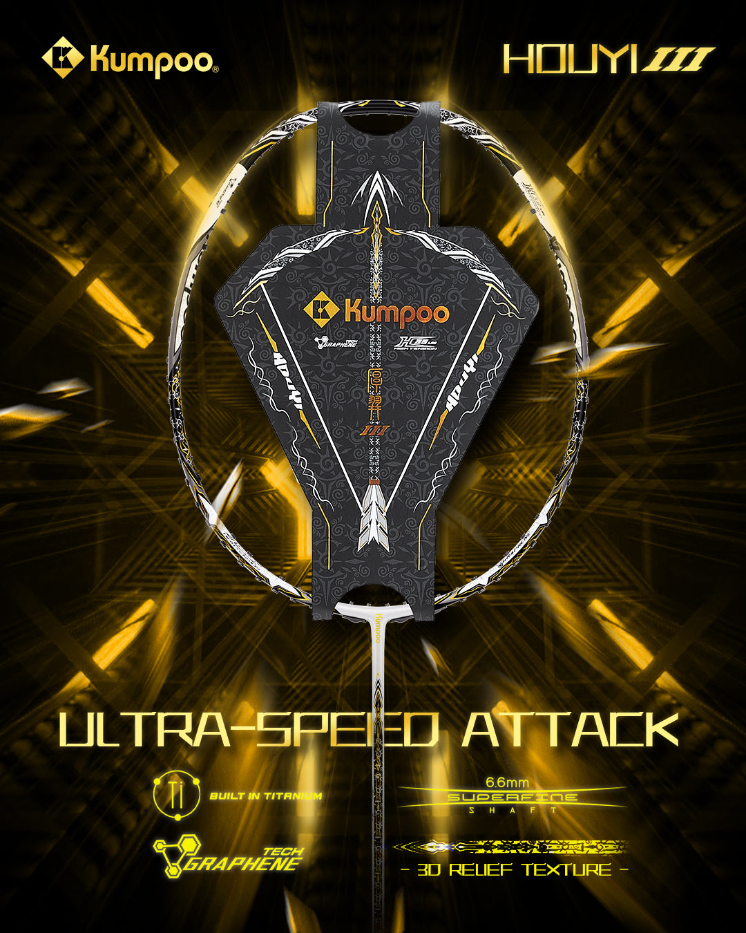 KUMPOO Houyi III Unstrung Badminton Racket