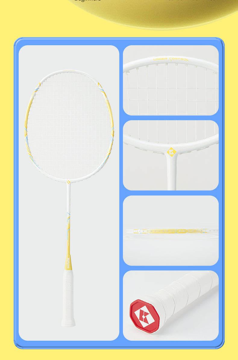 KUMPOO Popping Candy Beginner Pre-Strung Badminton Racket Set (2 Rackets)